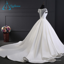Cathedral Train Satin Sequined Beading Simple Western Wedding Dresses